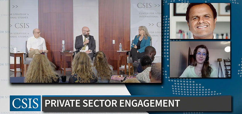 Panelists from the CSIS panel entitled, Transformation Through Humanitarian Innovation and Private Sector Engagement. Photo: Courtesy CSIS