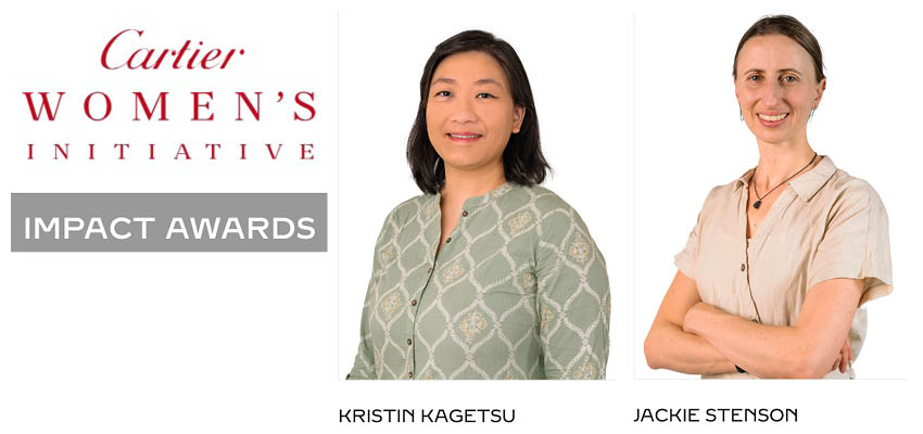 Krtistin Kagetsu (left) of Saathi Pads and Jack Stenson (right) of Essmart. Photo: Cartier Women's Initiative