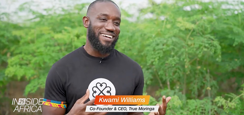 Kwami Williams, Co-founder and CEO of True Moringa. Image: CNN
