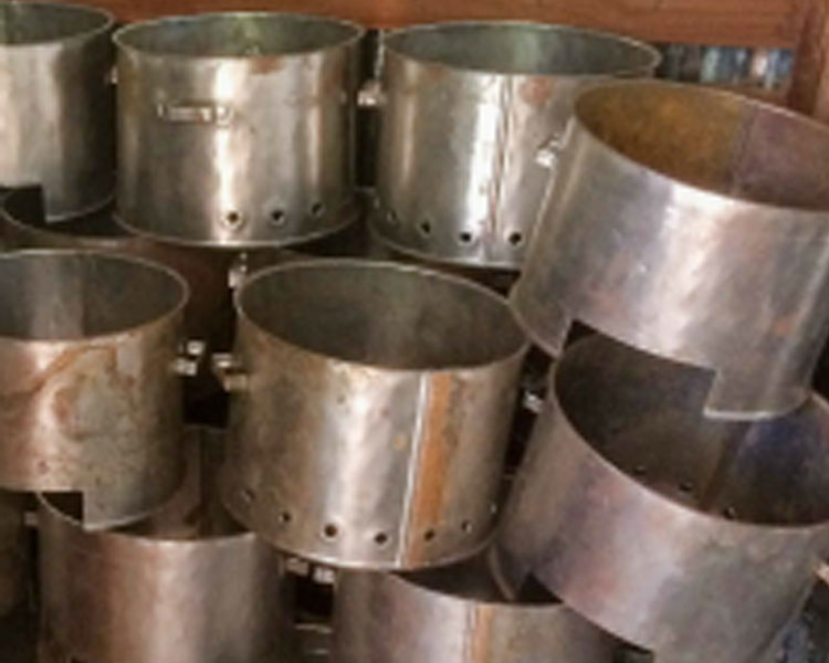 Locally manufactured cookstove parts.