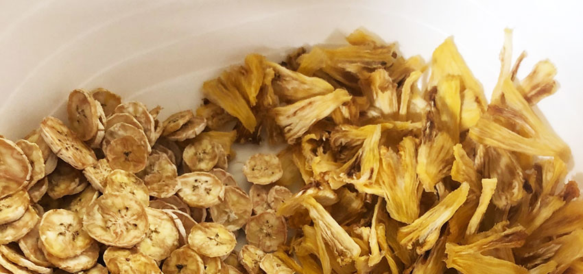 Dried pineapples and bananas from our work in Soroti